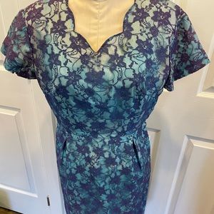 Vintage lace overlay cocktail dress